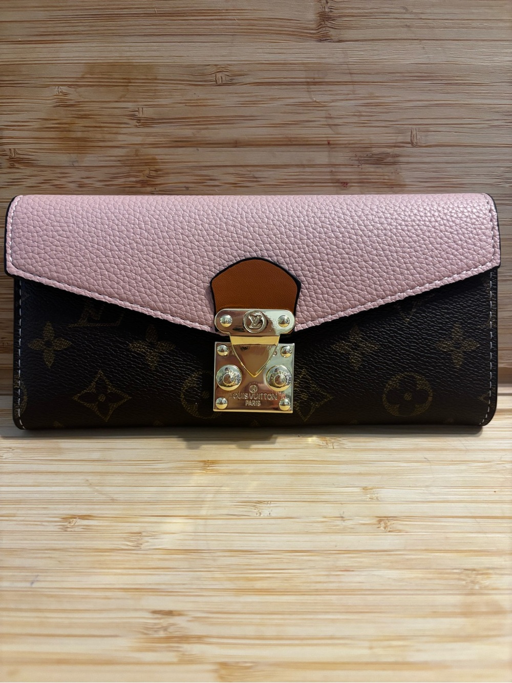 Louis Vuitton Pink and Brown Monogram Wallet